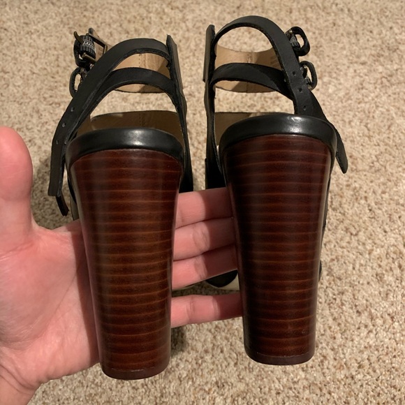 Leather Stacked Heel - Picture 9 of 11